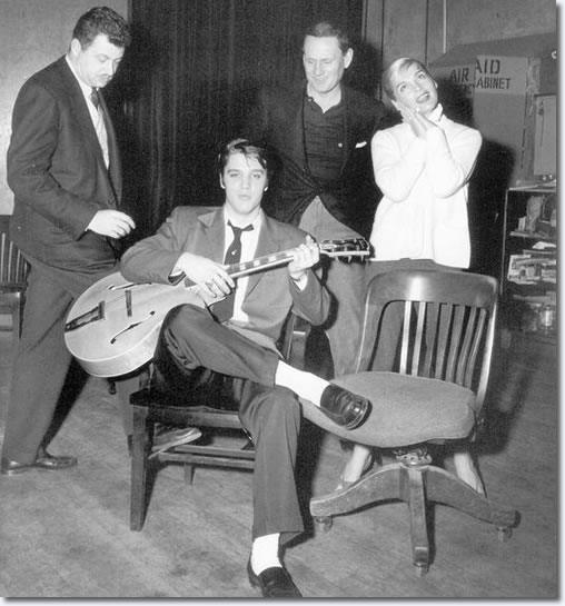 Hal Kanter, Elvis Presley, Wendell Corey and Lizabeth Scott